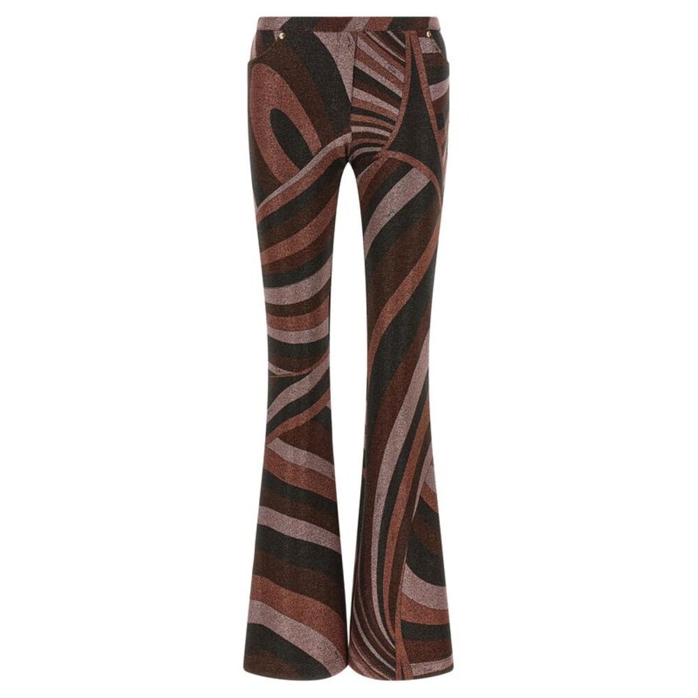 Emilio Pucci Bordeaux Polyamide Flared Women's Pants